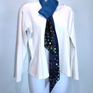 NWOT Mixit Blue Ombre Long Skinny Scarf with Iridescent Sequins